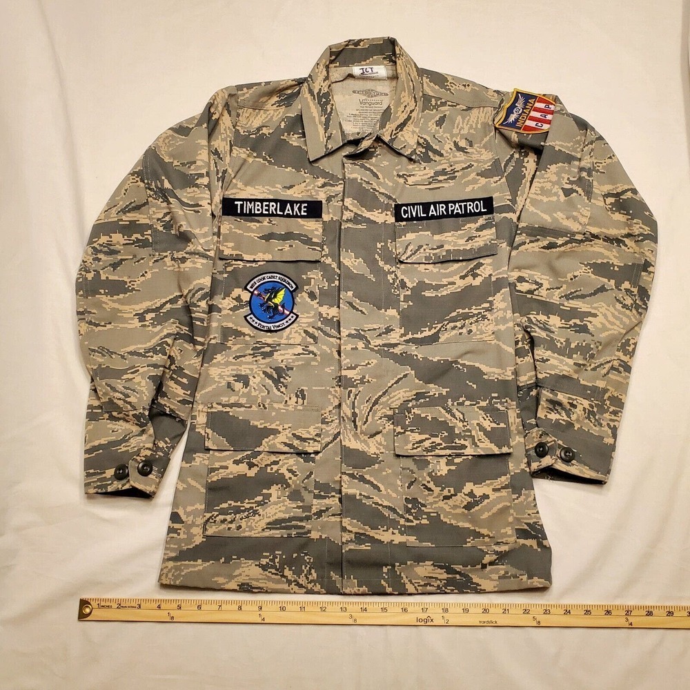 Vanguard Tru-Spec All Weather Shirt AF Camo Size Xtra Small Regular with Patches